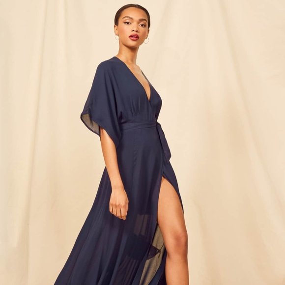 Reformation Dresses & Skirts - Reformation Winslow Dress, Dark Blue, Size S, NWOT